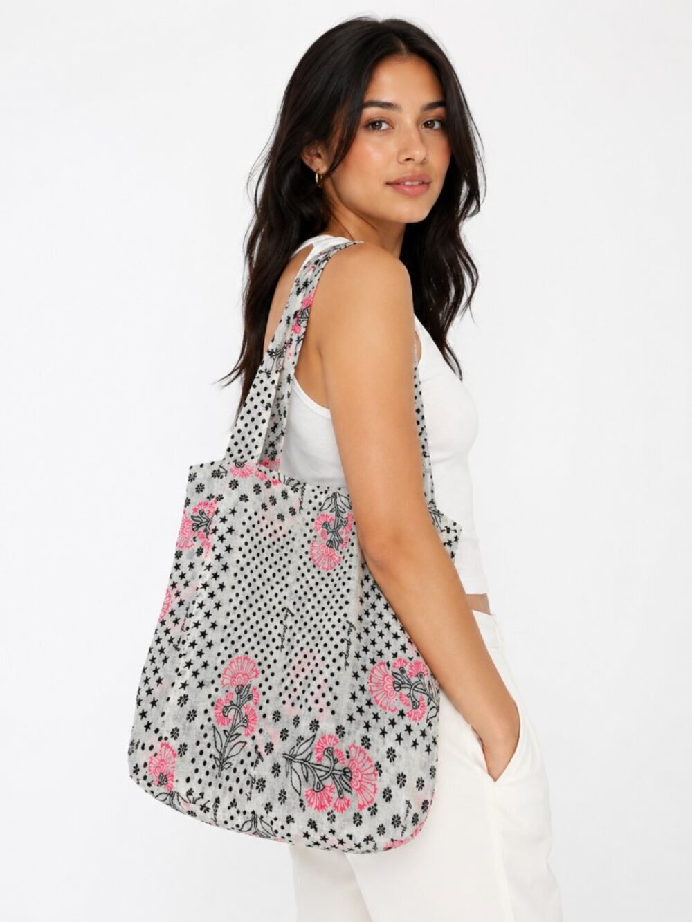 FREE PEOPLE Limited Edition Pink Muslin Gauze Tote Bag Crossbody